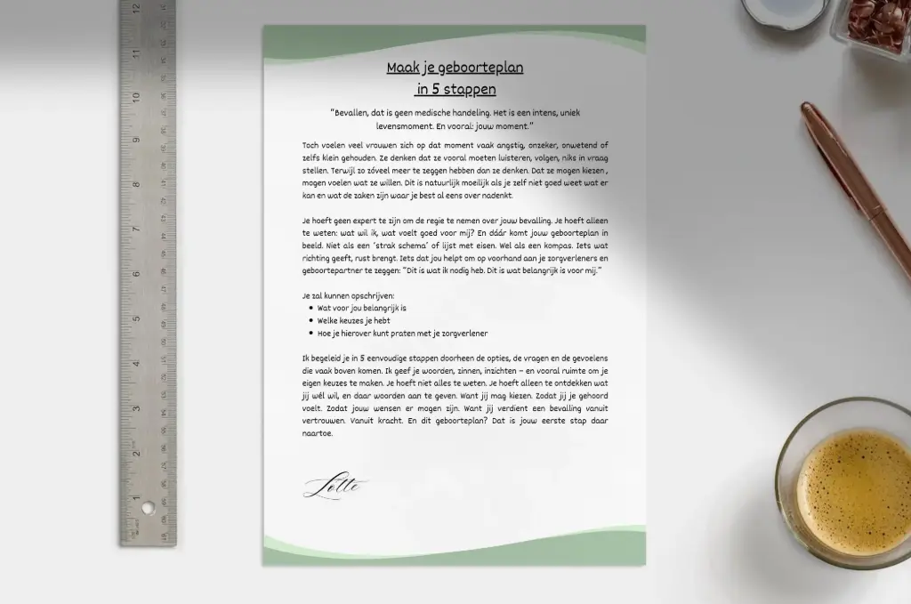 Geboorteplan in 5 stappen